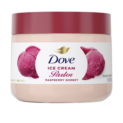 Dove ice cream, raspberry sorbet -  gommage
