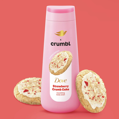 Dove x Crumbl Gel Douche Gâteau Croustillant aux Fraises