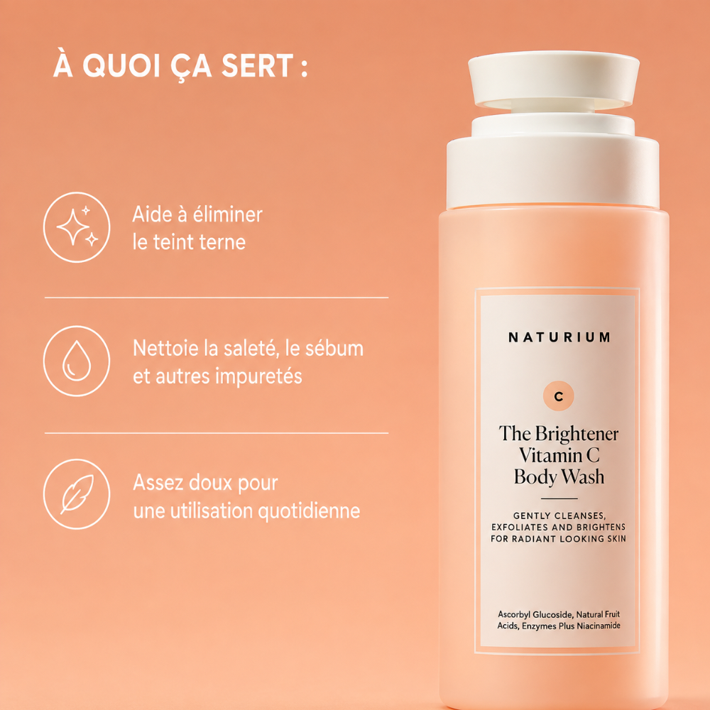 Gel Douche Éclaircissant à la Vitamine C, The Brightener – Naturium