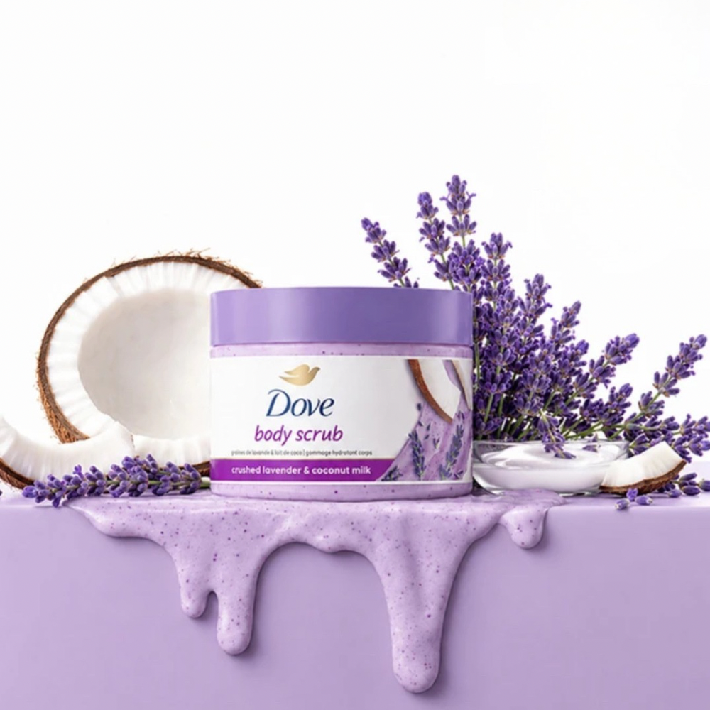 Gommage Corporel Dove – Lavande & Lait de Coco